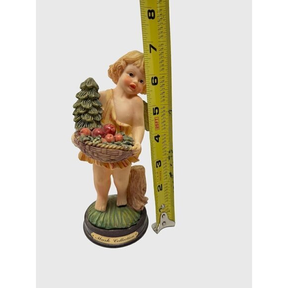 Victorian Christmas 6 Inch Angel Figurine Child Basket Fruit Tree Vintage Decor - Picture 3 of 11